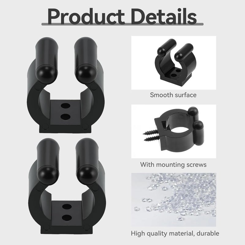 Zelphvt 12 PCS Fishing Rod Clips Billiards Cue Clip Holders Pool Cue Holder Clamps Black Snooker Cues Locating Clip Holder Pool Racks Include Screws - Image 5
